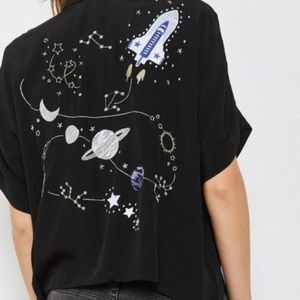 Topshop Embroidered Space Shirt